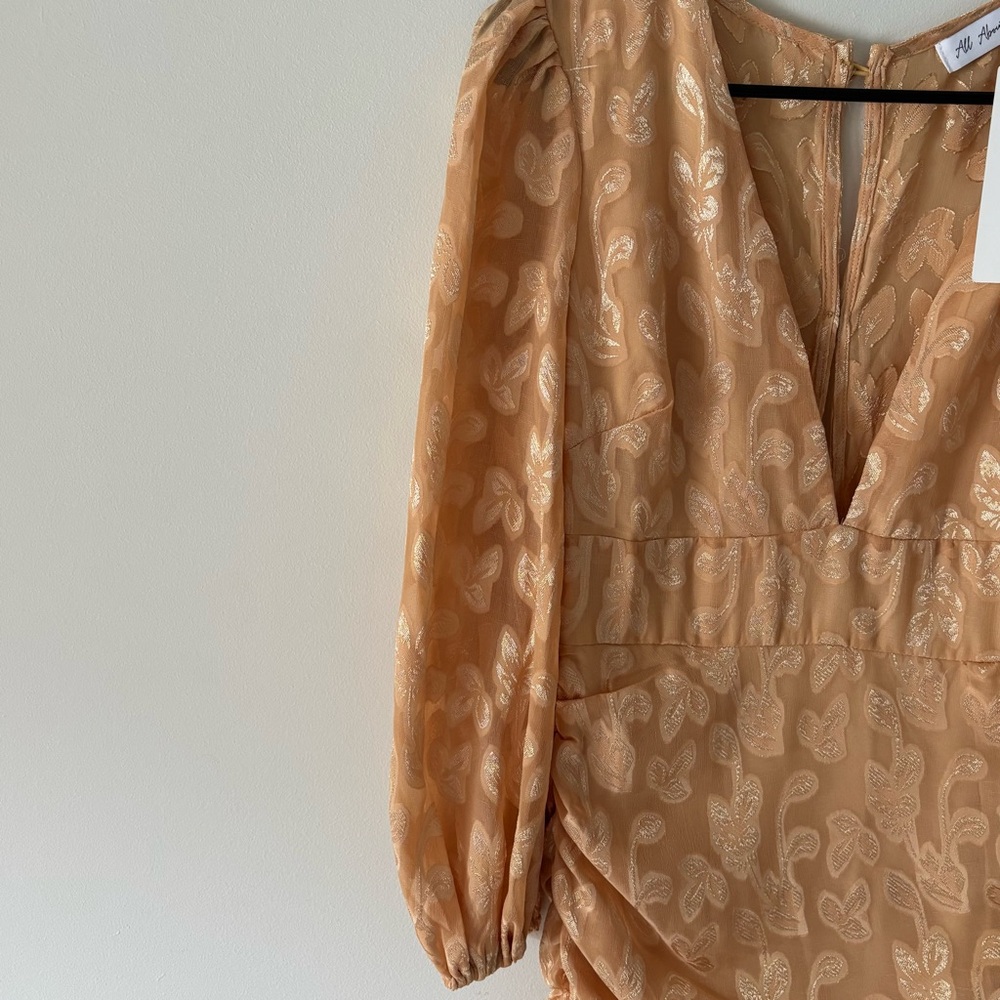 Graduation Dress Gold Floral Mini Dress Size 8 New with Tags - Picture 4 of 11